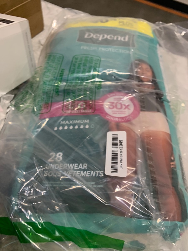 Photo 1 of Depend Fresh Protection Adult Incontinence & Postpartum Bladder Leak Underwear for Women, Disposable, Maximum, Large, Blush, 28 Count, Packaging May Vary