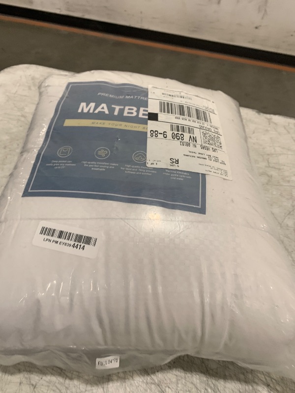 Photo 1 of MATBEBY Full Size Mattress Pad - Cooling Breathable Mattress Topper, Quilted Fitted Mattress Protector, Pillow Top Mattress Cover with 8-21" Deep Pocket, Soft, Machine Washable, White, 54x75 Inches
