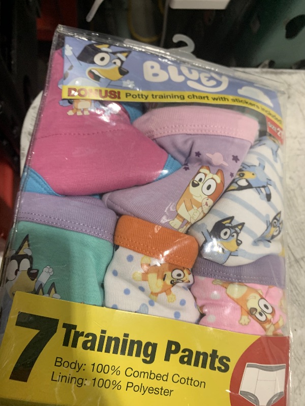 Photo 1 of Bluey Amazon Exclusive 7-Pack Potty Training Pants with Stickers and Success Chart, Sizes 18 M, 2T, 3T & 4T