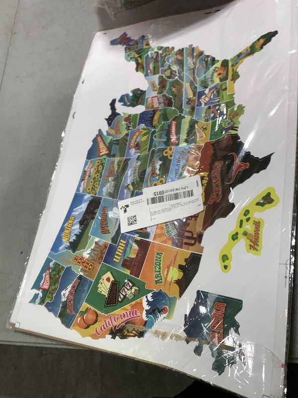 Photo 1 of RV State Travel USA Map Vinyl Sticker - Camper Trailer Decals for Window with State Flag - Road Trip Map of America - Waterproof, UV Protection for Window, Door or Wall (Popular)