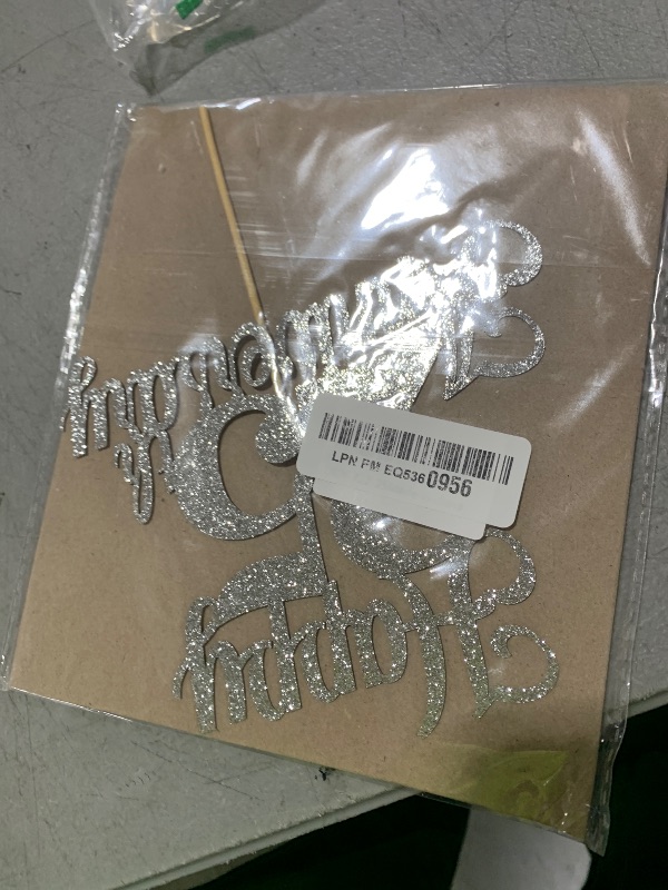Photo 1 of Kaoenla Happy 25th Anniversary Cake Topper - Silver Wedding Party Decor?25th/twenty-five marriage/Company Anniversary?25 Birthday Party Decor