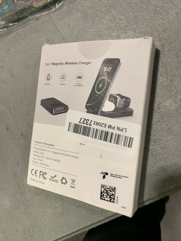 Photo 1 of 3 in 1 Magnetic Wireless for iPhone Charging Station: Foldable Portable Charger for iPhone 16-12 Pro Max & Apple Watch & AirPods, for Apple Multiple Devices Charger for Home,Office&Travel