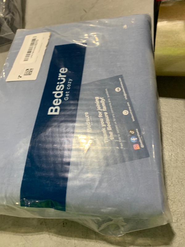 Photo 1 of Bedsure Slate Blue Duvet Cover Queen Size - 3 Pieces Prewashed Cotton-Like Extra Soft Bedding Set, Includes 1 Duvet Cover 90x90 Inches with Zipper Closure & 2 Pillow Shams, Comforter Not Included