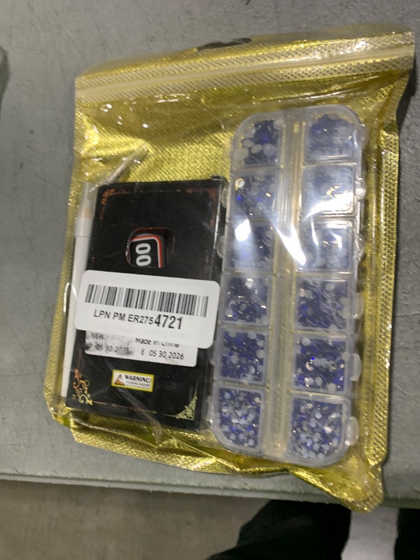 Photo 1 of 6100Pcs Royal Blue Rhinestones for Crafting with 2Pcs 10ml B7000 Jewelry Glue, 1 Box Flatback Crystals Diamond for Bedazzling Crafts DIY Nail Art Resin Gems for Clothing Shoes