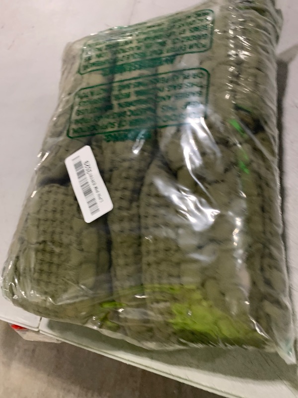 Photo 1 of PHF 100% Cotton Waffle Weave Blanket Twin Size, Soft Lightweight Breathable Cozy Summer Blankets for Bed, Luxury Aesthetic Woven Bedding for Home Decor, 66"x90", Capulet Olive