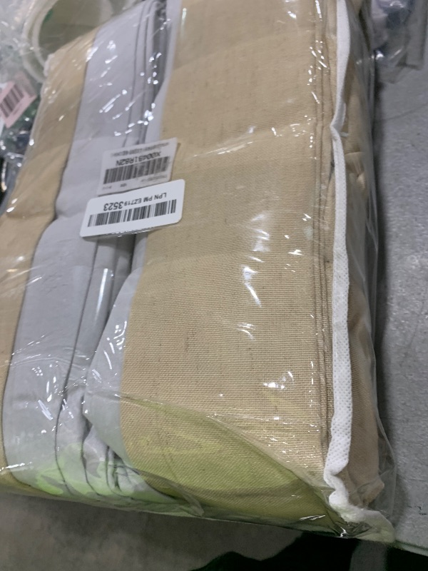 Photo 1 of Khaki Pinch Pleated Linen Blackout Curtains 2 Panels Set 100% Black Out Window Curtains with Lining 96 Inch for Living Room Bedroom Memory Shape Thermal Insulated Pinch Pleat Drapes with Hooks Rings