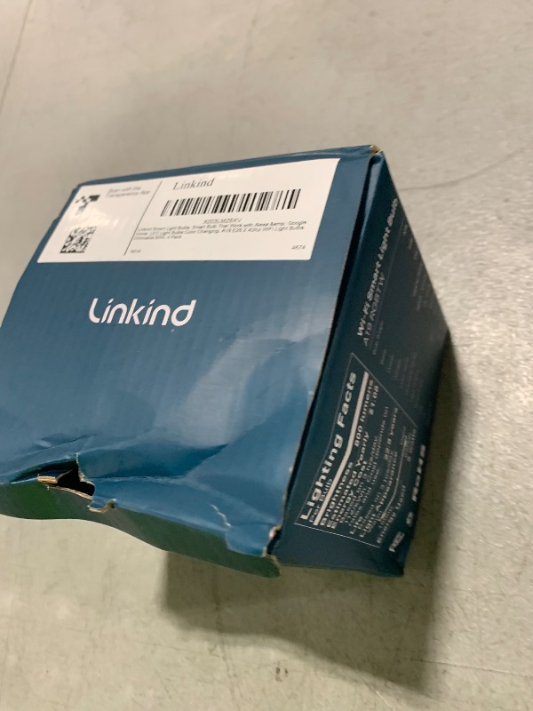 Photo 1 of Linkind Smart Light Bulbs, Smart Bulb That Work with Alexa & Google Home, LED Light Bulbs Color Changing, 104 Preset Scene, Music Sync, A19 E26 2.4GHz RGBTW WiFi Bluetooth Light Bulb 60W, 800LM, 4Pack