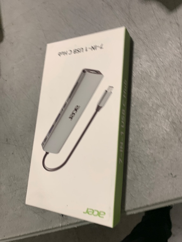 Photo 1 of Acer USB C Hub, 7 in 1 USB C to Multi-Port Adapter for Laptop, 4K USBC to HDMI Splitter with 2 USBA 3.1&Type-C Data Port, PD 100W Charging Port, SD Card Reader for Computer, Desktop and More
