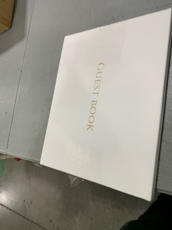 Photo 1 of Wedding Guest Book,10*8in Guest Book for Wedding Receptions, Baby Shower, Funeral, Birthdays, and Celebration Events, 100Pages Polaroid Guest Book Wedding Decorations 2 Stickers and a Pen(Beige)