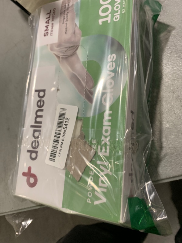 Photo 1 of Dealmed Vinyl Exam Gloves – 100 ct. Small Medical Gloves, Disposable Gloves, Non-Irritating Latex Free Gloves for a First Aid Kit and Medical Facilities