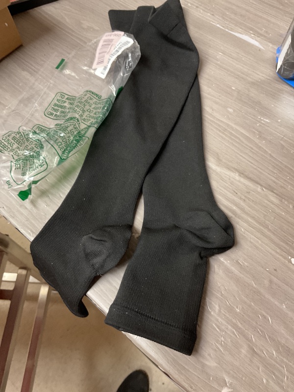 Photo 1 of One pair Copper Compression Socks for Women & Men Open Toe 15-20mmHg is Best Support for Circulation Recovery and All Day Wear