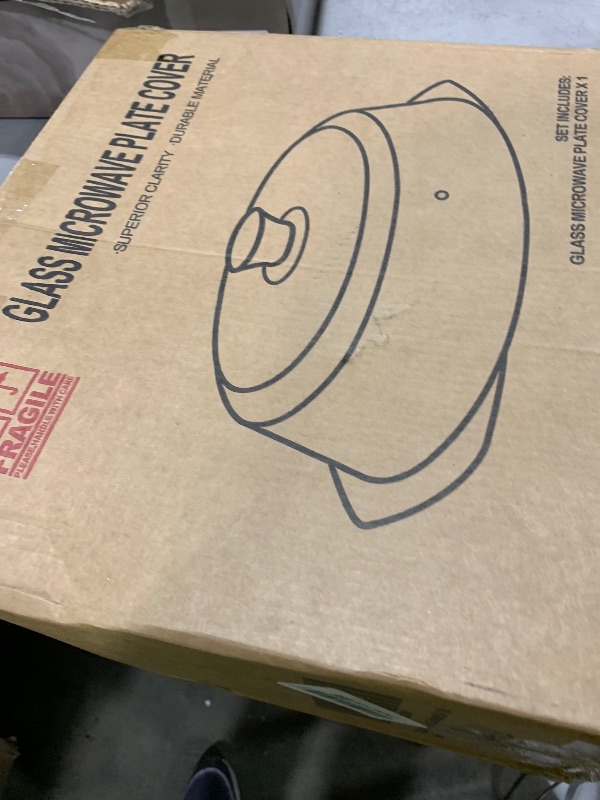 Photo 1 of Tall Glass Microwave Splatter Cover for Food - Cookware & Bakeware Serving Dish Cover, Plate Splatter Guard Lid with Easy Grip Silicone Handle Knob - 100% Food Grade BPA Free & Dishwasher Safe - 10in.