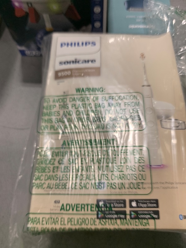 Photo 1 of Philips Sonicare DiamondClean Smart 9500 Electric Toothbrush, Sonic Toothbrush with App, Pressure Sensor, Brush Head Detection, 5 Brushing Modes and 3 Intensity Levels, Rosegold, Model HX9923/61