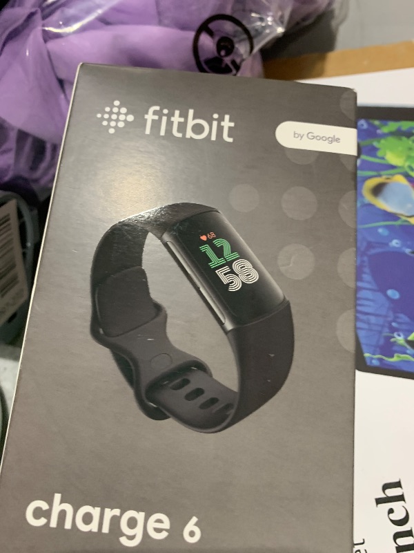 Photo 1 of Fitbit Charge 6 Fitness Tracker with Google apps, Heart Rate on Exercise Equipment, 6-Months Premium Membership Included, GPS, Health Tools and More, Obsidian/Black, One Size (S & L Bands Included)