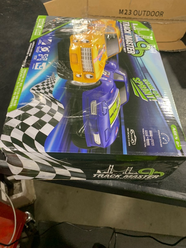 Photo 1 of Slot Car Race Track Sets for Boys, Race Car Track with 2 High-Speed Slot Cars, Battery or Electric Car Track, Dual Racing Game Lap Counter Track Sets, Toys Gifts for Boys Girls Ages 4 5 6 7 8-12