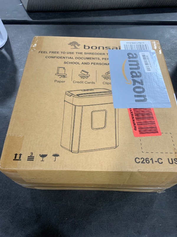 Photo 1 of Bonsaii Paper Shredder, 8-Sheet Crosscut Shredder with 4.2 Gallon Bin Shred Credit Card/Mail/Staple/Clip, P-4 Security Level Document Shredder with Handle for Home Office (C261-C)