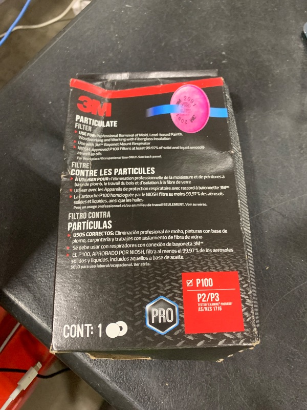 Photo 1 of 3M P100 Performance Filter 2091, 2 Pairs, Use With Any 3M Bayonet Mount Respirator, NIOSH-APPROVED P100 Filters, For Removal Of Mold, Lead Paint, & Working With Fiberglass Insulation (2091P2-DC)