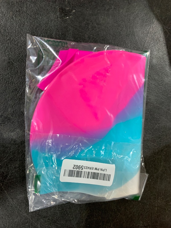 Photo 1 of Swim Cap, 2 Pack Durable Silicone Swimming Caps for Kids Girls Boys Youths (Age 2-12), Soft 3D Ergonomic Waterproof Kids Swim Caps, Comfortable Fit for Long Hair and Short Hair