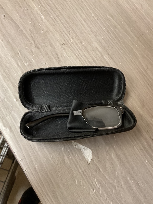 Photo 1 of (Must Buy Both Eye) Black Clear-Left Eye +2.00 Reading Glasses with Different Strength for Each Eye