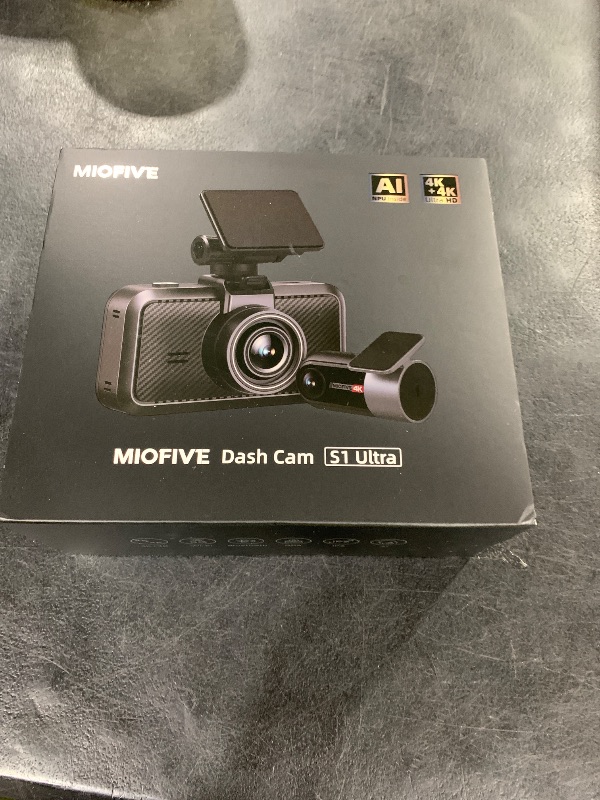Photo 1 of Miofive Dash Cam Car Front Rear 4K+4K WiFi Bluetooth Dash Cam with 64GB SD Card, Dual Car Camera with Parking Monitoring, Super Night Vision, HDR, G-Sensor, Loop Recording, App Control, Max 512GB