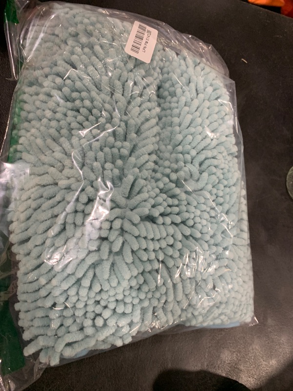Photo 1 of H.VERSAILTEX Bath Mat Bathroom Rug Bath Rugs for Bathroom Non Slip Bath Mats Extra Thick Chenille Rug 17" x 24" Absorbent Soft Shaggy Washable Dry Fast Plush Rugs for Bathtubs - Aqua Haze