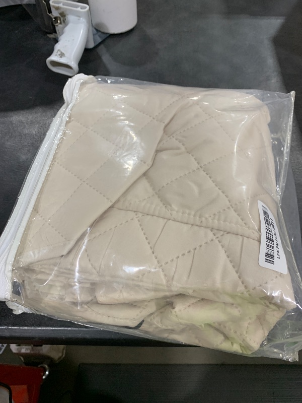 Photo 1 of H.VERSAILTEX Chair Slipcover Reversible Chair Cover Water Resistant Couch Cover Washable Chair Cover Non-Slip Fabric Furniture Protector with Elastic Strap for Pets(Armchair, Ivory/Beige)