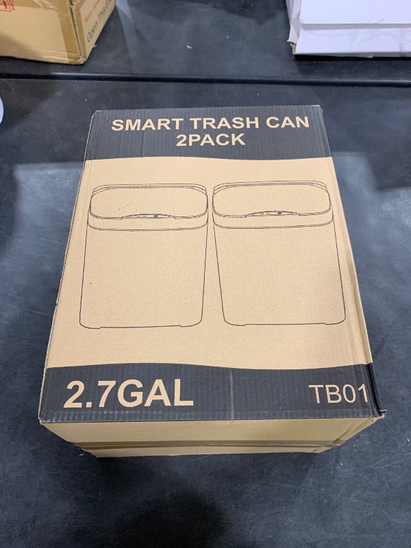 Photo 1 of Vanpopubs 2 Pack 2.7 Gal Bathroom Trash Can with Lid, Automatic Trash Can Small Smart Garbage Can Touchless, Slim Motion Sensor Waterproof Plastic Trash Bins for Bedroom Office Kitchen Toilet
