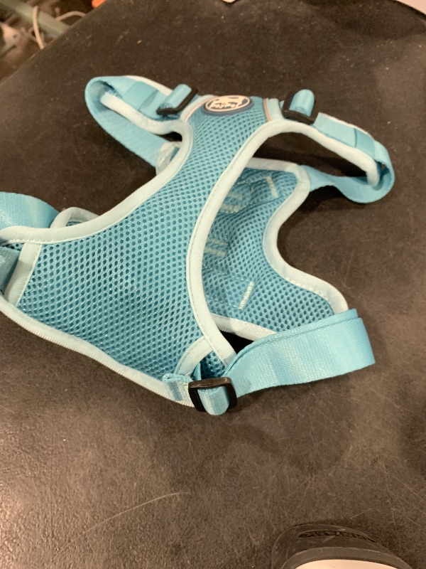 Photo 1 of PoyPet No Pull Dog Harness, Reflective Comfortable Vest Harness with Front & Back 2 Leash Attachments and Easy Control Handle Adjustable Soft Padded Pet Vest for Small Medium Large Dogs (Mint Blue,M)

