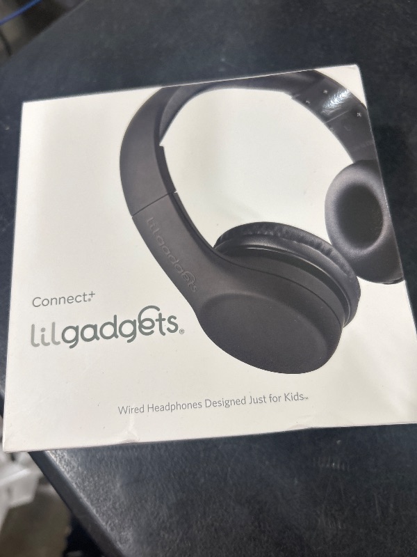 Photo 1 of LilGadgets Connect+ Wired Kids Headphones for School w/Mic, Volume Limiting & Noise Reduction On-Ear Headset w/Cord, SharePort Technology, SoftTouch Padding, Black Headphones for Kids with Cord