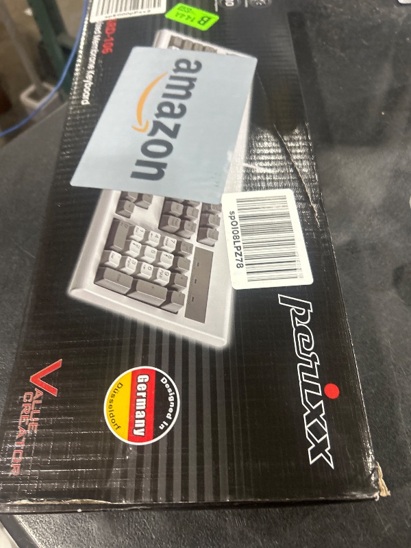 Photo 1 of Perixx PERIBOARD-106M, Wired Performance Full-Size USB Keyboard, Curved Ergonomic Keys, Classic Retro Gray/White Color, US English Layout