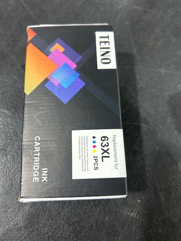 Photo 1 of TEINO Remanufactured 63XL Ink Cartridge Replacement for HP OfficeJet 3830 4650 5255 5258 4655 4652 3833 Envy 4520 4512 DeskJet 1112 3630, Black, Tri-color, 2-Pack