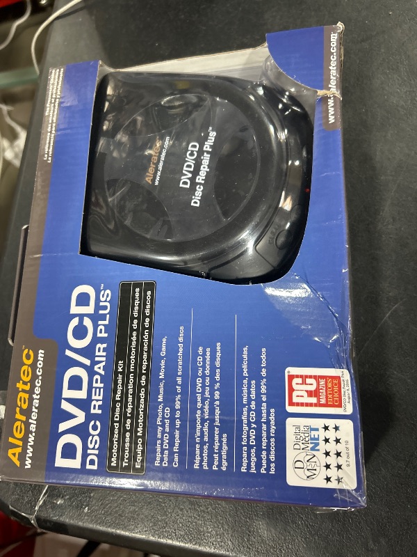 Photo 1 of Aleratec Motorized DVD CD Cleaner Disc Repair System - Scratch Remover and Cleaner for CD Player Discs - Includes Solution - Portable Disc Cleaner for Restoring CDs, DVDs, and More