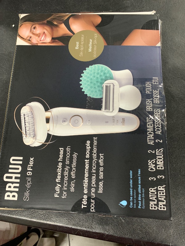 Photo 1 of Braun Epilator Silk-épil 9 9-020 with Flexible Head, Facial Hair Removal for Women, Hair Removal Device, Shaver & Trimmer, Cordless, Rechargeable, Wet & Dry, Beauty Kit with Body Massage Pad