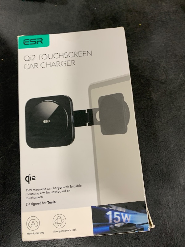 Photo 1 of ESR for MagSafe Car Mount Charger, Foldable Dashboard Magnetic Wireless Car Charger for Tesla, for MagSafe Charging, Tesla Touchscreen Car Phone Holder for iPhone 16/15/14/13/12, S25,Strong Magnets