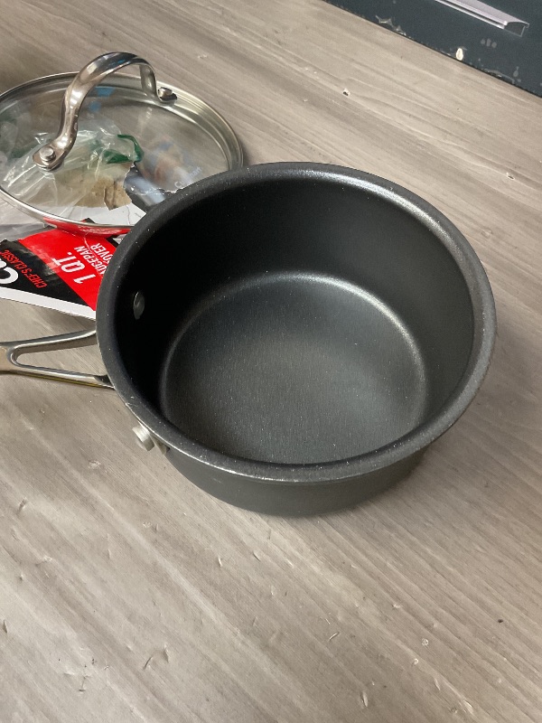 Photo 1 of Cuisinart 1-Quart Saucepan, Chef's Classic Nonstick Hard Anodized Saucepan w/Cover, 619-14