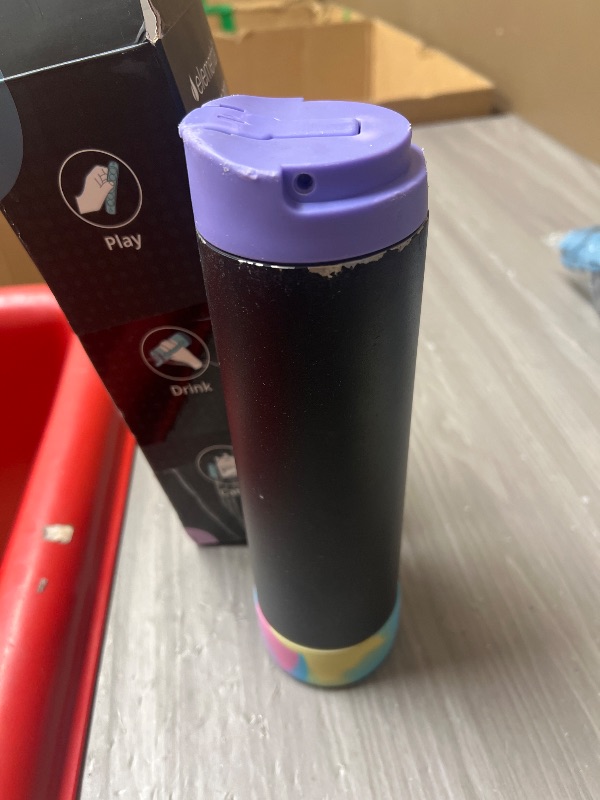 Photo 1 of See notes pictures…………Elemental Iconic Kids Water Bottle for School - 100% Leak-Proof Insulated Water Bottles with Straw Lid & Pop-It Handle for Boys & Girls - Triple-Wall Insulated & BPA-Free, 20oz – Black Tie Dye