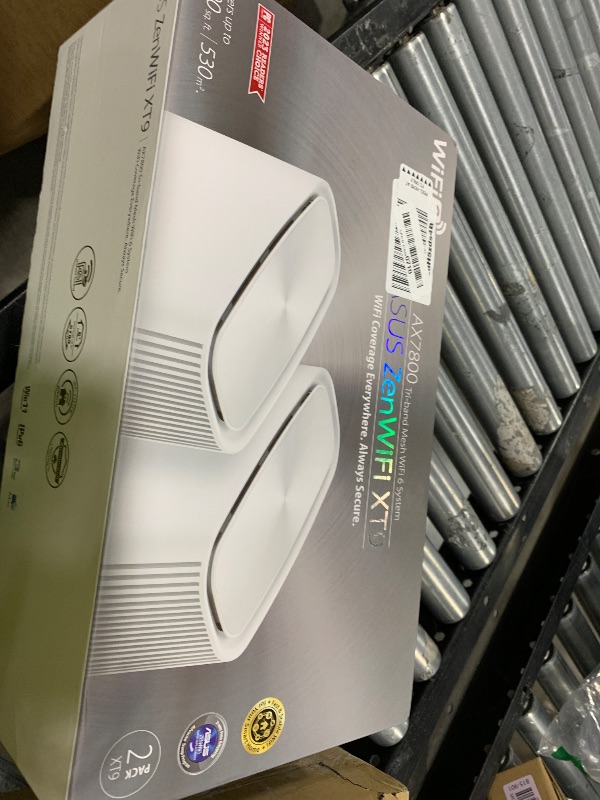 Photo 1 of ASUS ZenWiFi XT9 AX7800 Tri-Band WiFi6 Mesh WiFiSystem (2Pack), 802.11ax, up to 5700 sq ft & 6+ Rooms, AiMesh, White