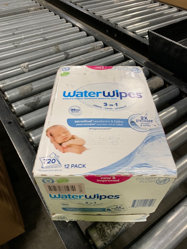 Photo 1 of WaterWipes Sensitive+ Newborn & Baby Wipes, 3-In-1 Cleans, Cares, Protects, 99.9% Water, Unscented & Hypoallergenic, 720 Count (12 Packs)