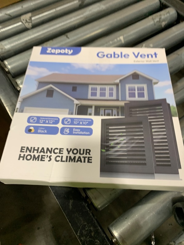 Photo 1 of Zepoty 12"x12" Aluminum Alloy Gable Vent, Screen Design, Elevate Aesthetics and Air Quality, Ideal for Attic and Shed Ventilation, Premium Black Square Vents in Sleek, Vent Opening: 10"x10"