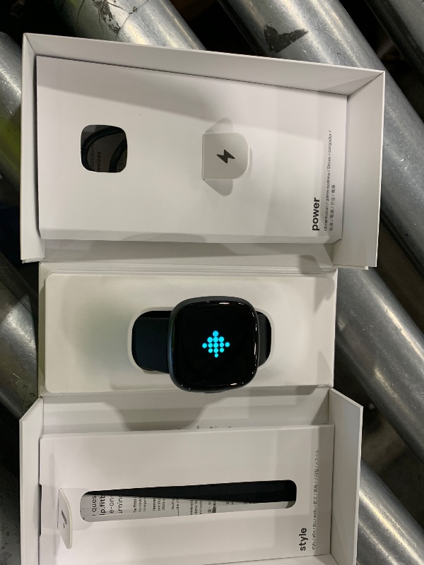 Photo 1 of Fitbit Versa 4 Fitness Smartwatch with Daily Readiness, GPS, 24/7 Heart Rate, 40+ Exercise Modes, Sleep Tracking and more, Black/Graphite, One Size (S & L Bands Included)