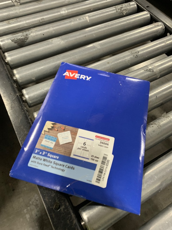 Photo 1 of Avery Square Cards, Sure Feed Technology, 3" x 3", Matte White, 150 Square Cards Total, Print-to-The-Edge, Laser/Inkjet Printable (35006)