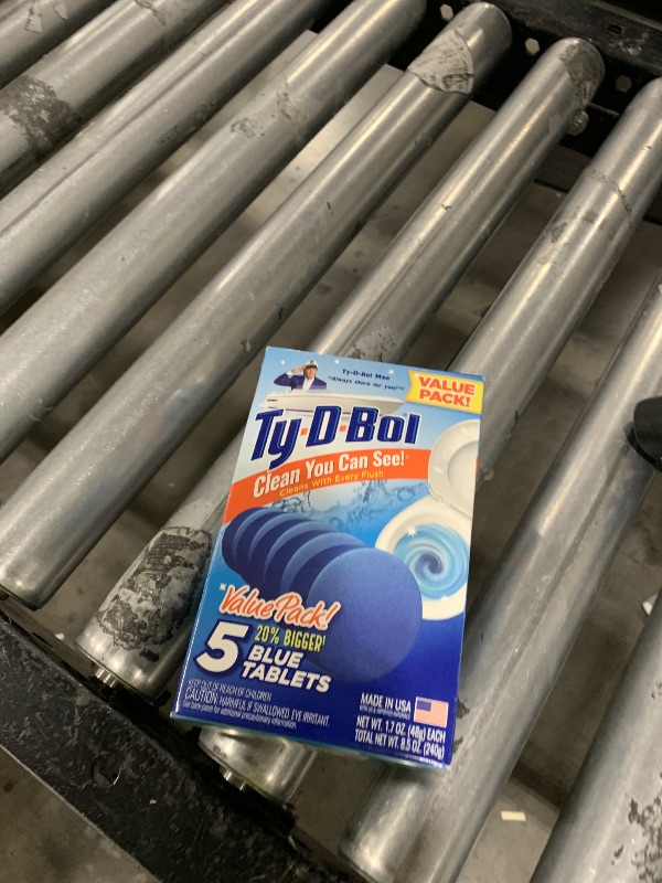 Photo 1 of Ty-D-Bol Blue Tablets Value 5 Pack, Cleans and Deodorizer Toilets for a Fresh Smelling Bathroom (Pack of 5)