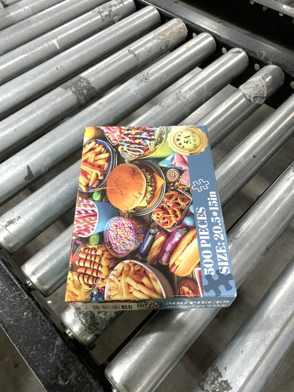 Photo 1 of 500 Piece Puzzle for Adults, Hamburger Jigsaw Puzzles, Youths Favorite Foods Puzzles 500 Pieces, Birthday and Barious Holiday Party for Family Kids and Adults, Funny Puzzle for Adults, 20.5x15 in