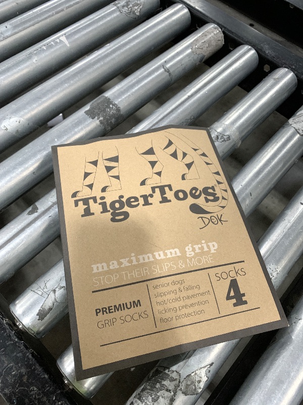 Photo 1 of DOK TigerToes Premium Non-Slip Dog Socks for Hardwood Floors - Extra-Thick Grip That Works Even When Twisted - Prevents Licking, Slipping, and Great for Dog Paw Protection (X-Large)