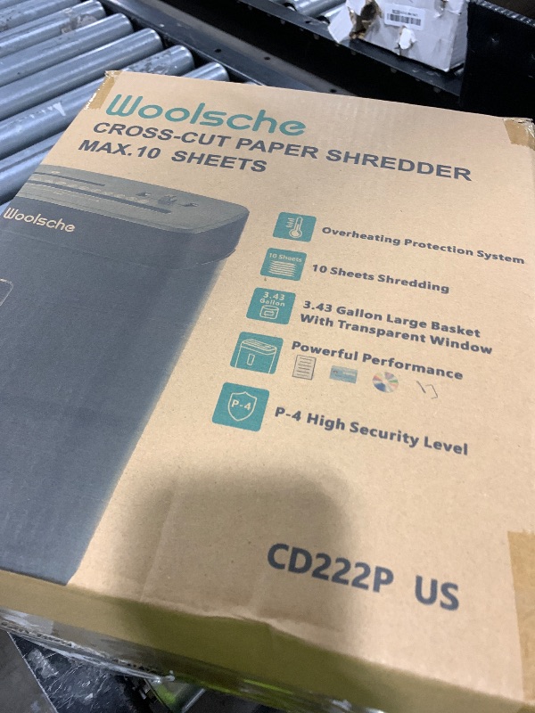 Photo 1 of Woolsche Paper Shredder,10-Sheet Cross Cut with 3.43-Gallon Basket, P-4 Security Level,3-Mode Design - Shreds CD and Credit Card,Durable,Fast and Jam Proof for Home Office (ETL Certified)