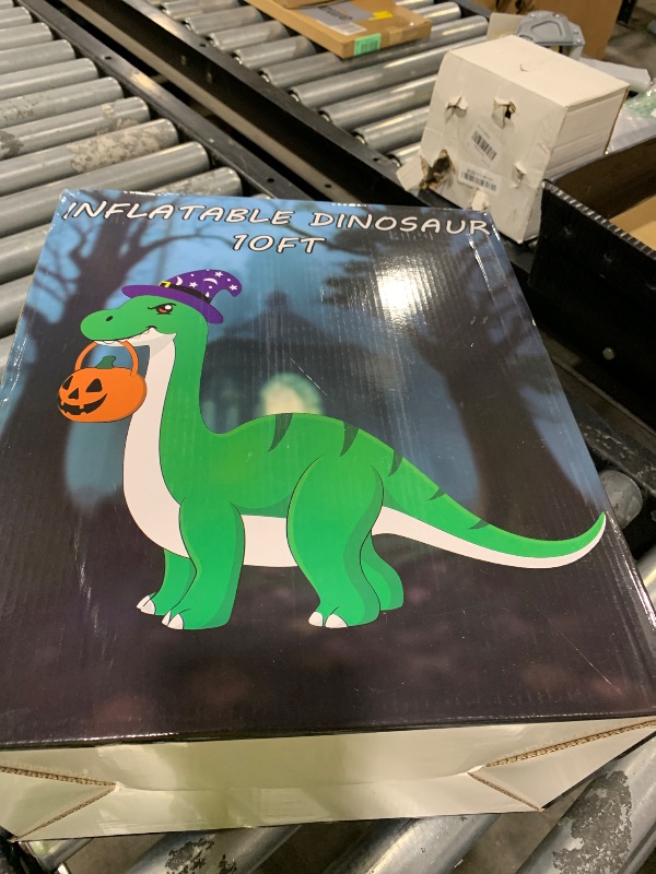 Photo 1 of ININ 10FT Giant Halloween Inflatable Dinosaur Decorations Outdoor,Halloween Blow Up Yard Decorations Built-in LED Lights,Halloween Party Decor,for Yard/Lawn/Garden.