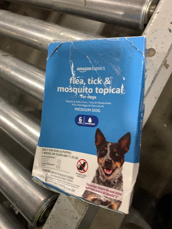 Photo 1 of Amazon Basics Flea, Tick & Mosquito Topical Treatment for Medium Dogs (11-20 pounds), 6 Count (Previously Solimo)