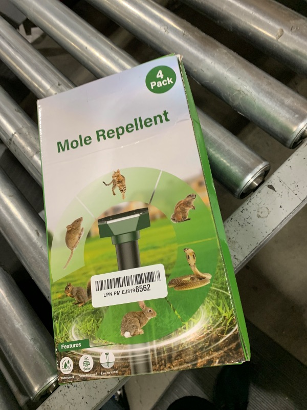 Photo 1 of Snake & Mole & Rabbit Repellent Solar Powered, Ultrasonic Deterrent, IP65 Waterproof, to Get Rid of Gopher, Groundhog, Chipmunk, Rodent, Raccoon, Vole and Skunk for Lawn & Garden, 4 Pack