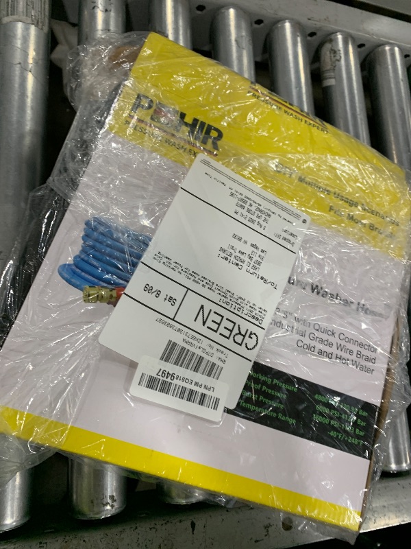 Photo 1 of POHIR 25ft Pressure Washer Hose 3/8" 4800 PSI, No Marking Kink Free Hose with Quick Connect Ends and Adapters for Hot & Cold Water up to 248°F, Steel Wire Braided Hose for Power Washing