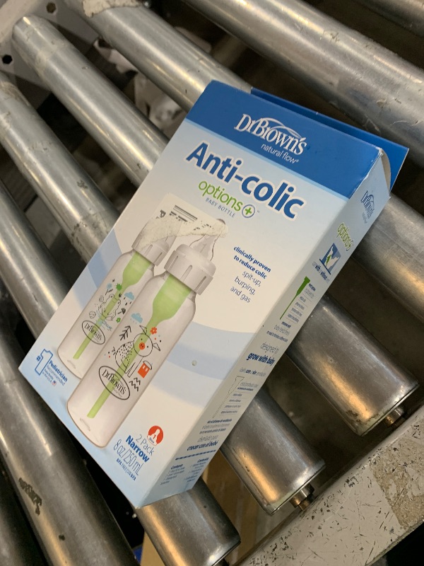 Photo 1 of Dr. Brown's Natural Flow Anti-Colic Options+ Narrow Baby Bottle, Squirrel & Goat, 8 oz/250 mL, with Level 1 Slow Flow Nipple, BPA Free, 0m+, 2-Pack